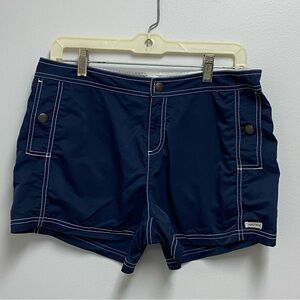 Nautica Navy Swim Shorts with White Topstitching size Medium